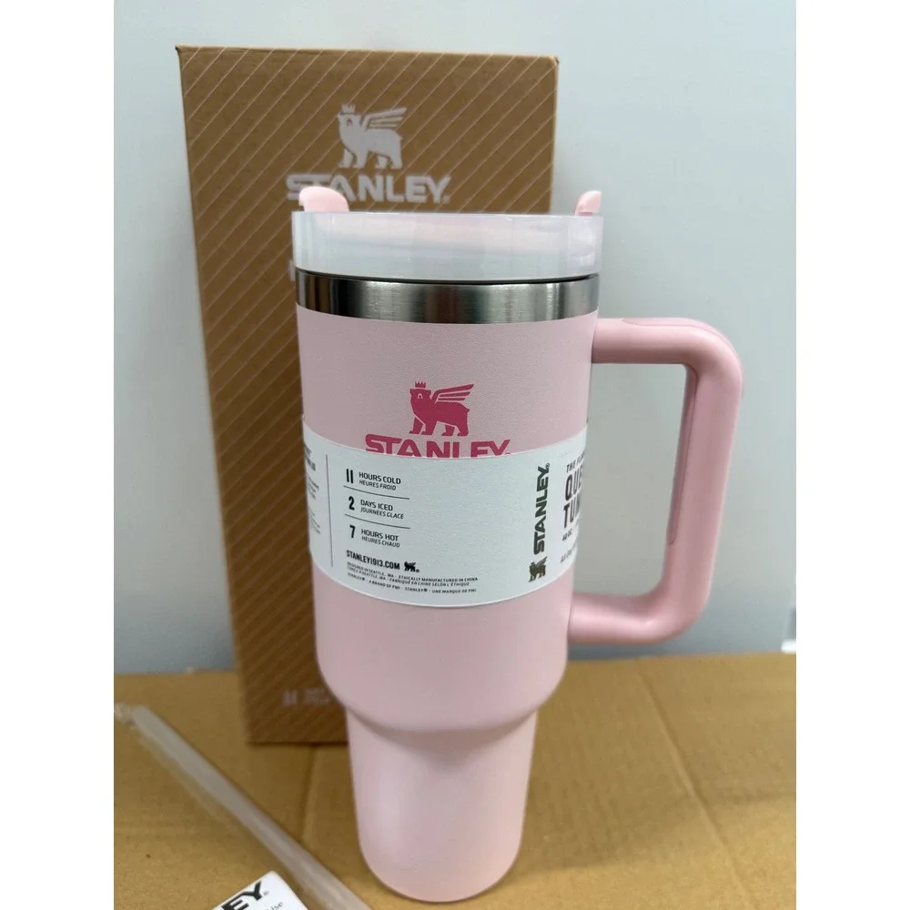 Stanley Quencher H2.0 FlowState Tumbler 40oz Peony Pink Insulated Cup New - Picture 8 of 8
